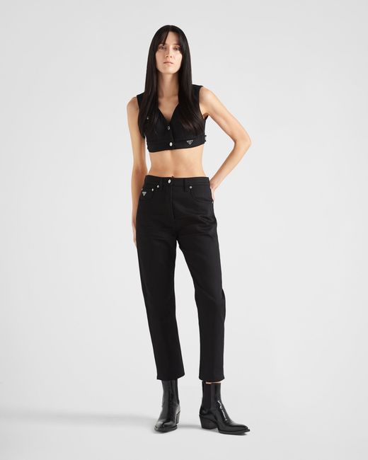Prada Blue Stretch Denim Five-Pocket Jeans