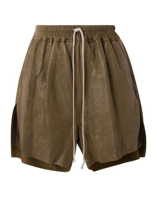 Rick Owens Green Drawstring Shorts