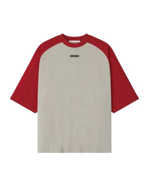 Fear Of God Red Baseball Raglan-Sleeve T-Shirt for men