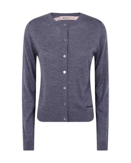 N°21 Blue Crew-Neck Cardigan
