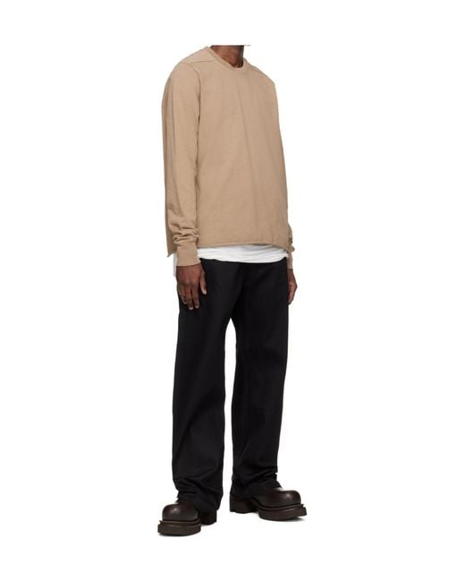 Rick Owens Natural Temple Crew Neck Sweatshirt for men