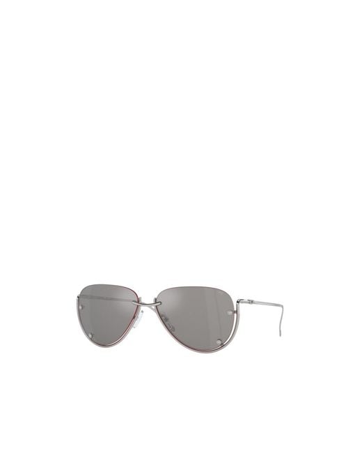 DIESEL White Rimless Aviator Sunglasses for men