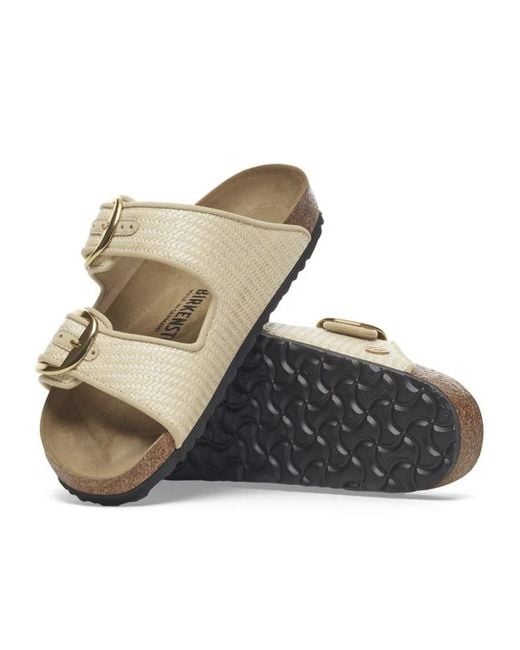Birkenstock White Textured Double-Strap Flat Sandals