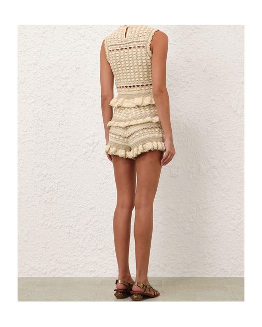 Zimmermann Natural Wanderlust Crochet Short
