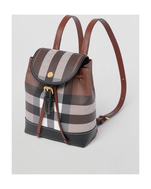 Burberry Brown Checked Foldover Backpack