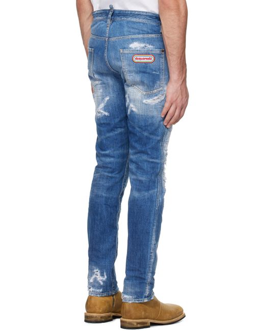 DSquared² Blue Belt Loop Jeans for men