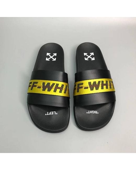 Off-White c/o Virgil Abloh Black Industrial Logo Slides for men