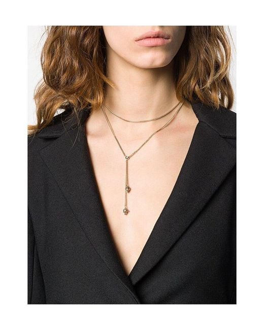McQueen White Skull Pendant Necklace