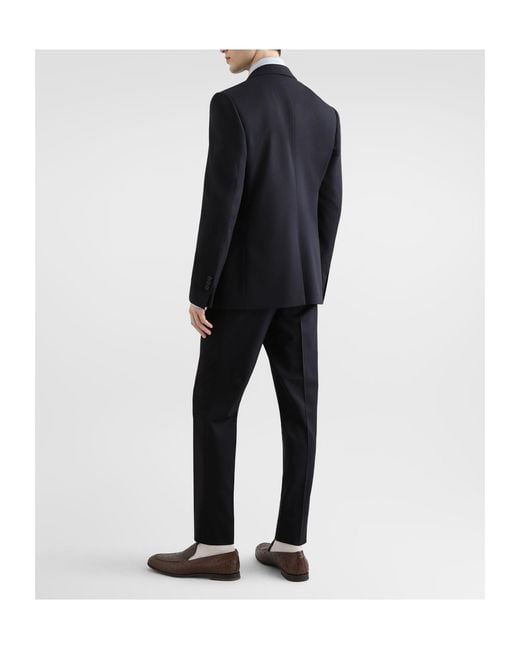 Dolce & Gabbana Black Peak-Lapel Single-Breasted Suit for men