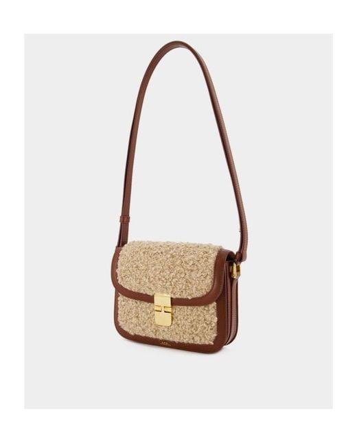 A.P.C. White Grace Foldover Top Small Crossbody Bag