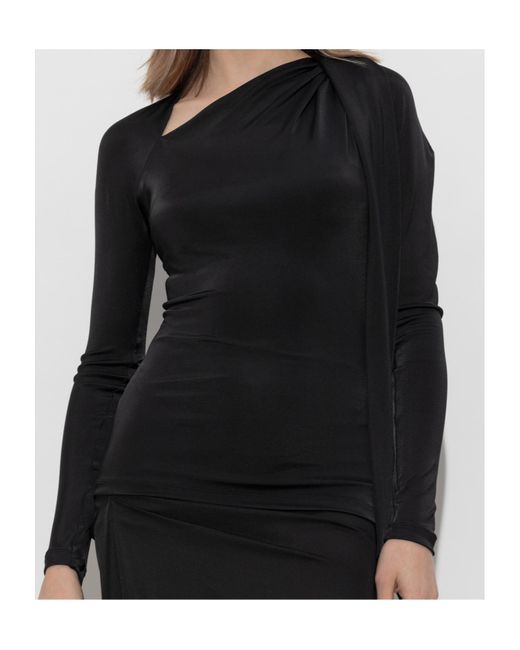 Victoria Beckham Black Asymmetric Top