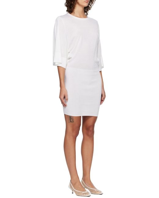 Jacquemus White Round Neck Dress