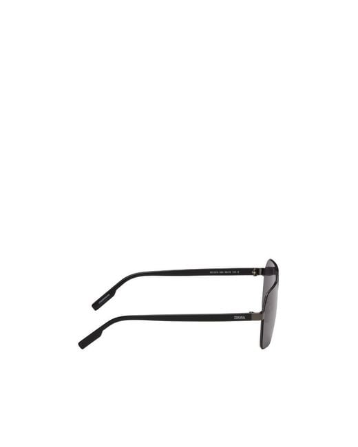 Zegna White Logo Sunglasses for men