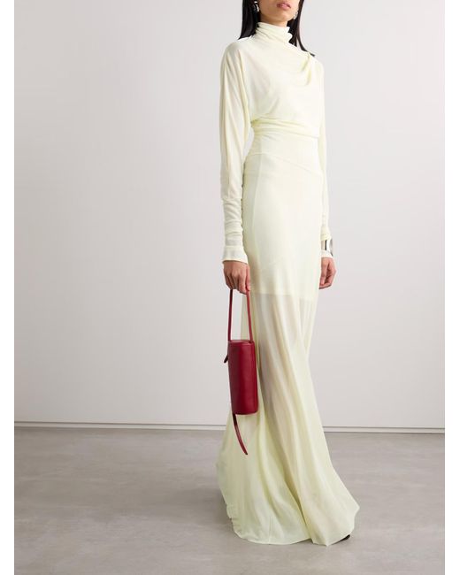 Proenza Schouler White Paula Pleated Turtleneck Dress