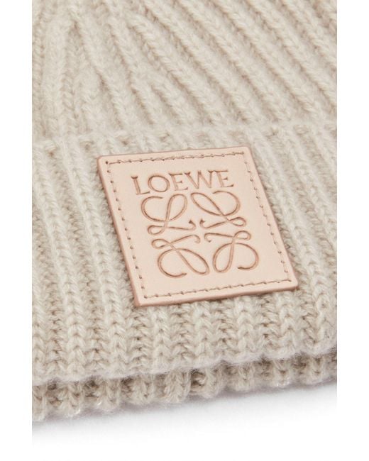 Loewe Natural Logo Patch Knitted Beanie