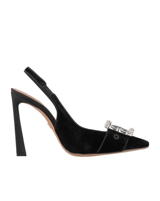 Dolce & Gabbana Black Velvet Pointed Rhinestone High Heels