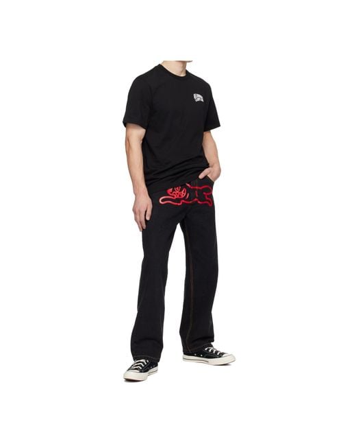 ICECREAM Black Running Dog-Print Jeans for men