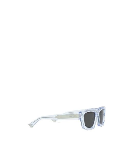 Gucci White Eyewear Rectangular Frame Sunglasses for men