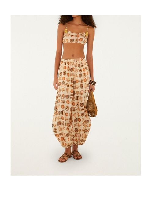 Farm Rio Orange Patterned Short Tank Top