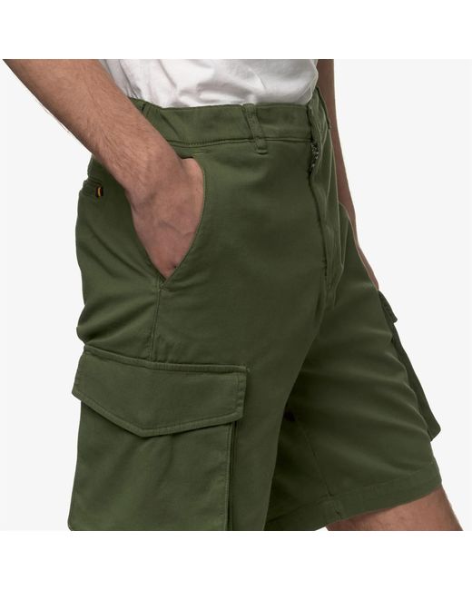 K-Way Green Cargo Pocket Shorts for men