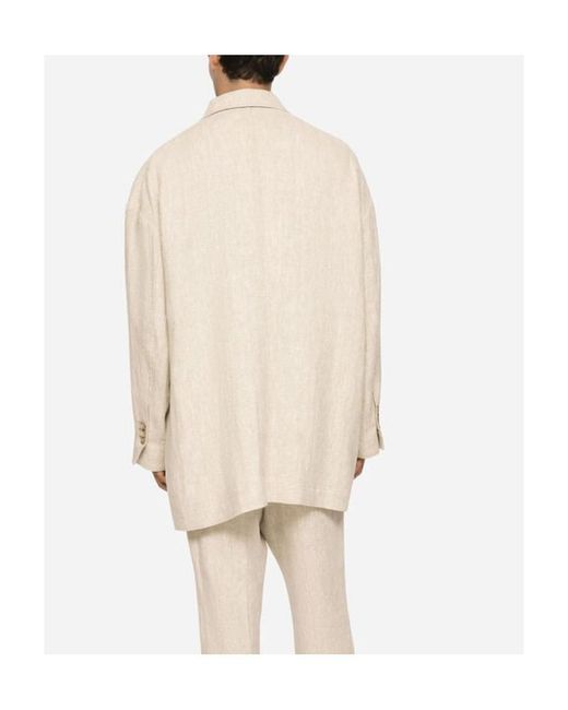 Dolce & Gabbana White Oversize Single-Breasted Jacket for men