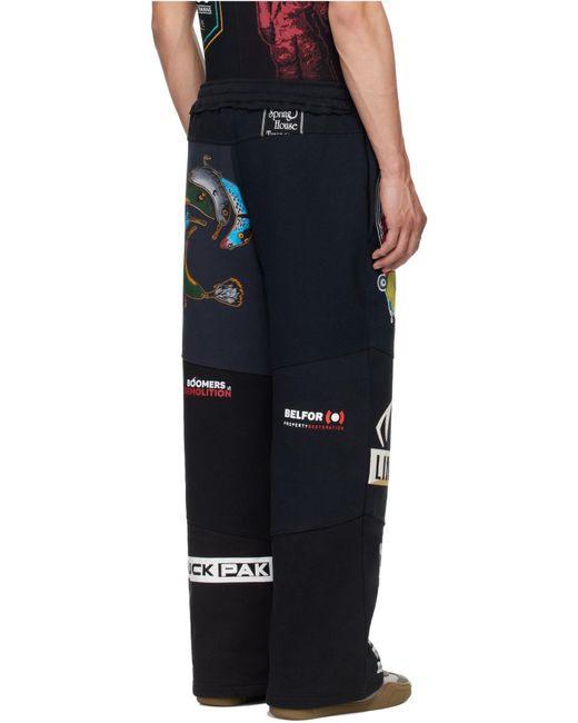 MARINE SERRE Black Regenerated Graphic Track Pants