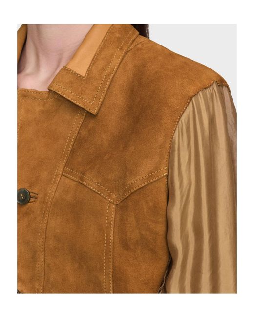 Maison Margiela Brown Suede Leather Jacket