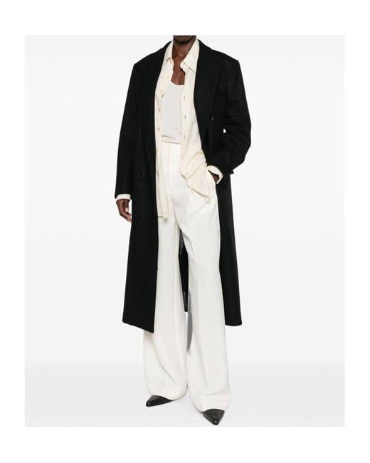 Barena Black Double-Breasted Peak-Lapels Coat