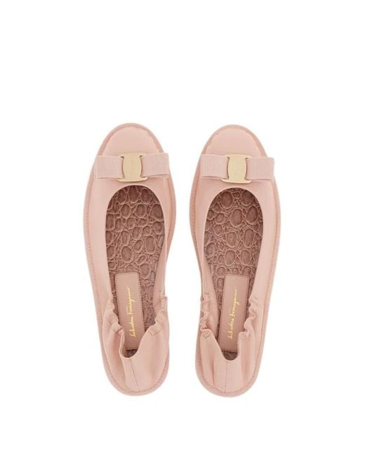 Ferragamo Pink Nomadic Stories Ballet Flats