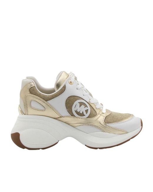 MICHAEL Michael Kors White Zuma Logo-Patch Sneakers