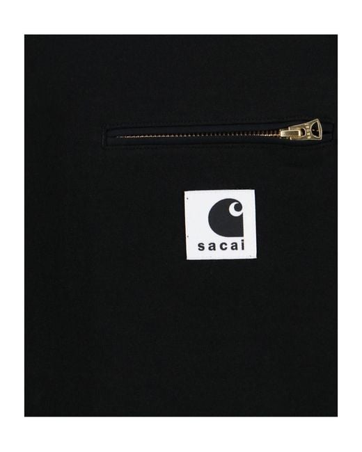 SACAI X CARHARTT WIP Black Jersey T-Shirt for men