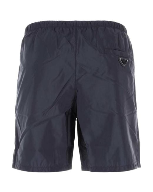 Prada Blue Logo Swimming Trunks for men