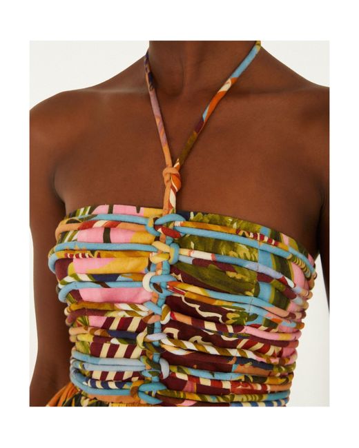 Farm Rio White Tropical Painting Dress