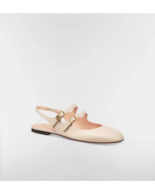 Dior White Cherie Slingback Flat