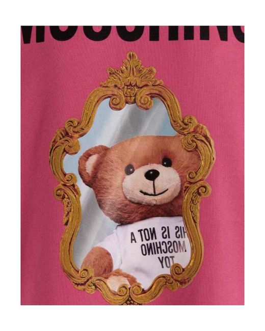 Moschino Pink Teddy Bear-Print Sweatshirt Dress