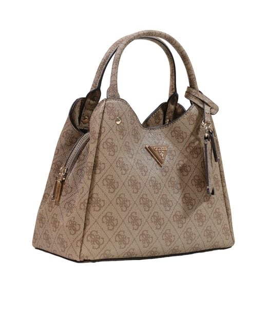Guess Brown Logo-Pattern Tote Bag