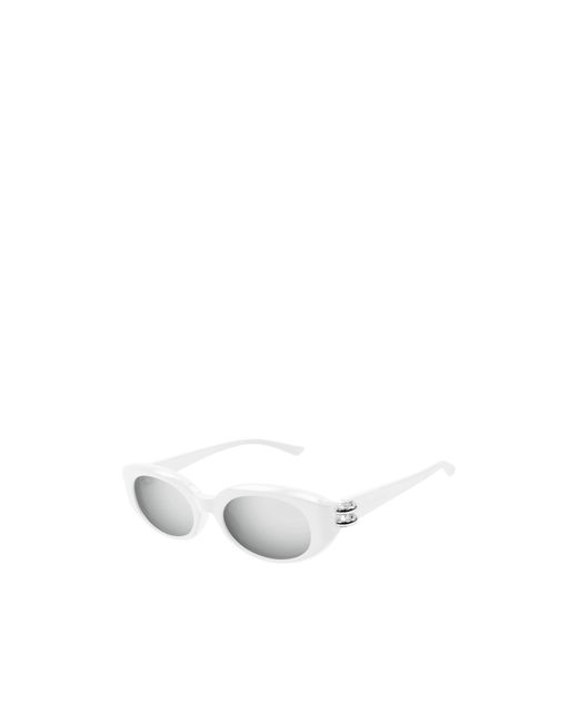 McQueen White Eyewear Oval Frame Sunglasses