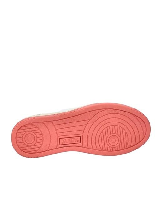 Autry Pink Medalist Low Bicolor Sneakers