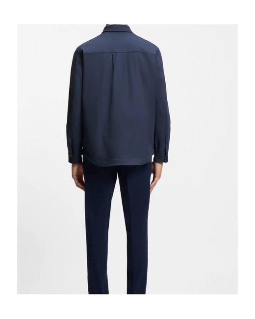 Boss Blue Boss Button-Up Relaxed Fit Overshirt for men