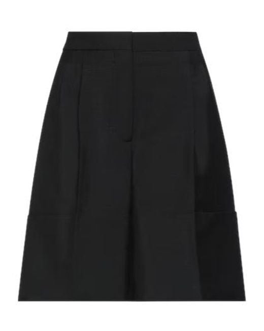 Burberry Black Pleated Zipper Shorts