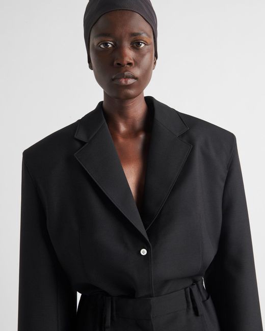 Prada Black Long-Sleeved Single-Breasted Shirt Jacket