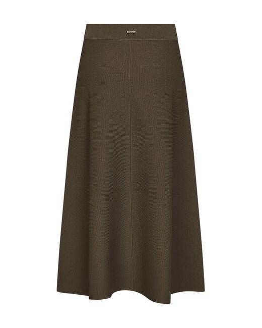 Max Mara Green Flared Knit Skirt