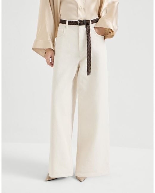 Brunello Cucinelli White Monili-loop-detail Jeans