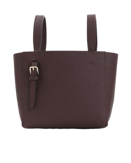 Valextra Brown Zipped Bucket Bag
