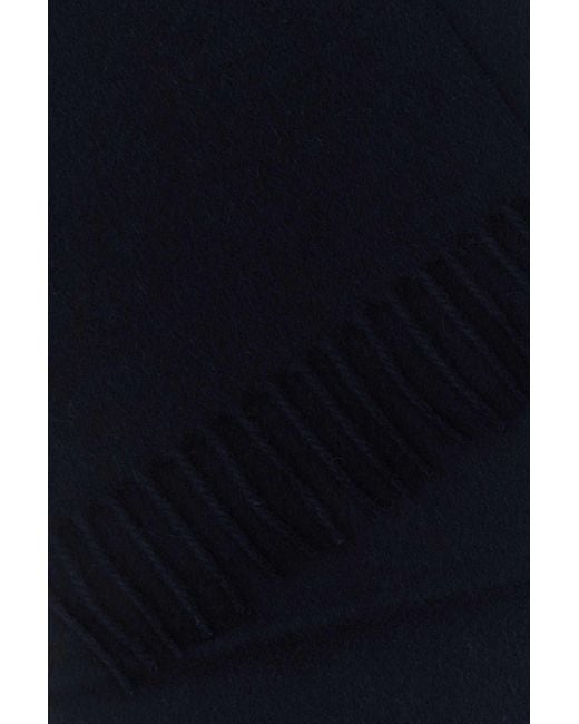 Prada Blue Fringe-Detailed Knitted Scarf