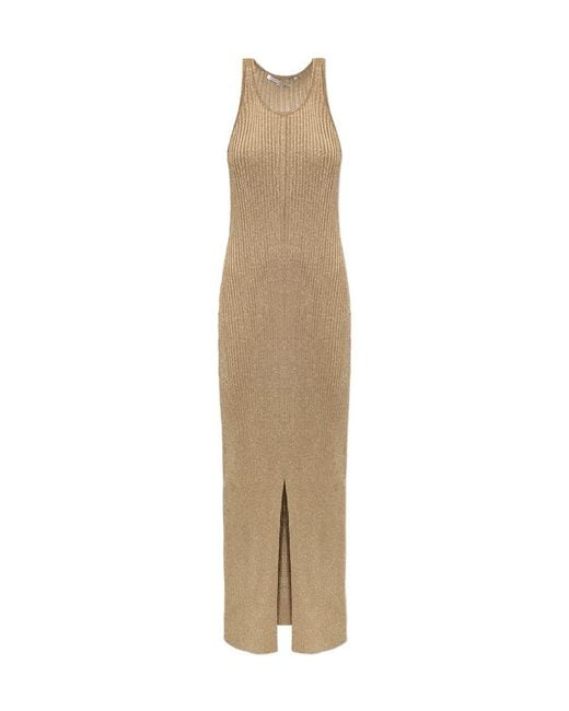 Stella McCartney Natural Sleeveless Knit Midi Dress