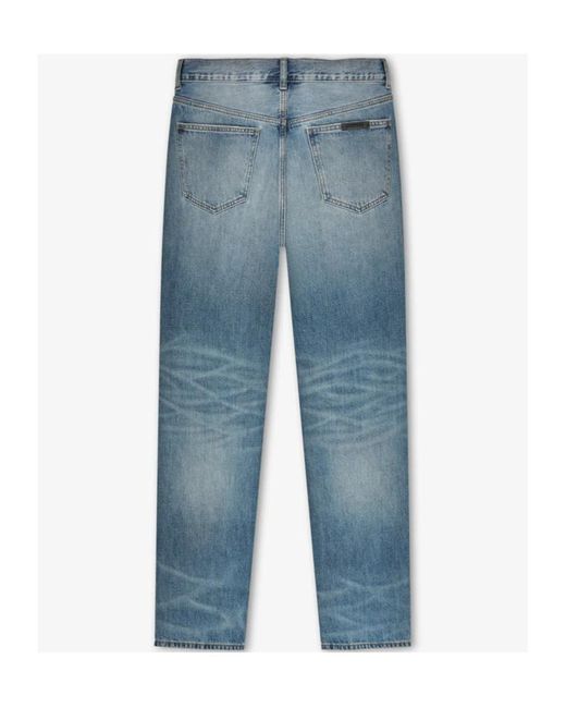 Fear Of God Blue Logo-Patch Jeans for men