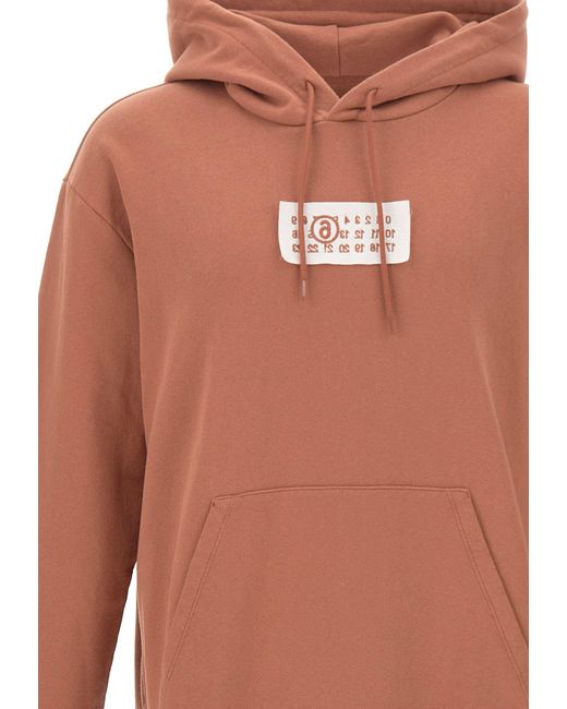 MM6 by Maison Margiela Orange Logo Patch Hoodie for men