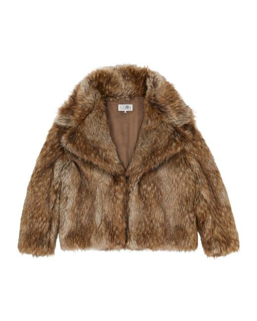 MM6 by Maison Margiela Brown Long Sleeved Open Front Jacket