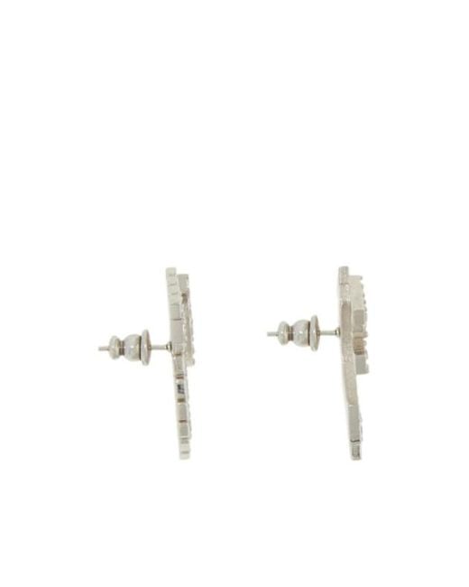 Ferragamo Metallic Ferragamo Deconstructed Gancio Stud Embellished Earrings